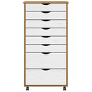 vidaXL MOSS mézbarna tömör fenyőfa görgős szekrény fiókokkal