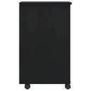 vidaXL MOSS fekete tömör fenyőfa görgős szekrény fiókokkal