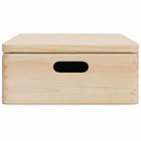 vidaXL Fa doboz fedéllel és fogantyúkkal 40x30x13 cm tömör fa fenyő