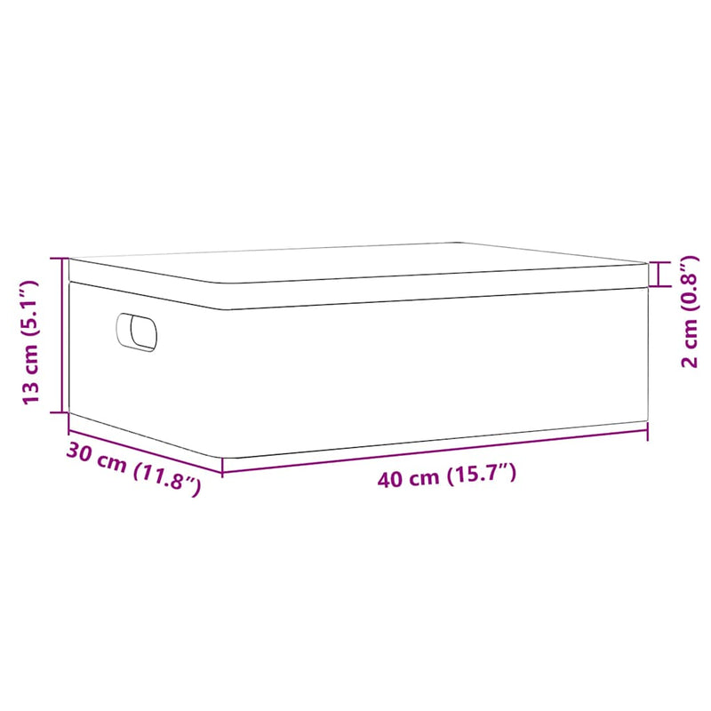 vidaXL Fa doboz fedéllel és fogantyúkkal 40x30x13 cm tömör fa fenyő