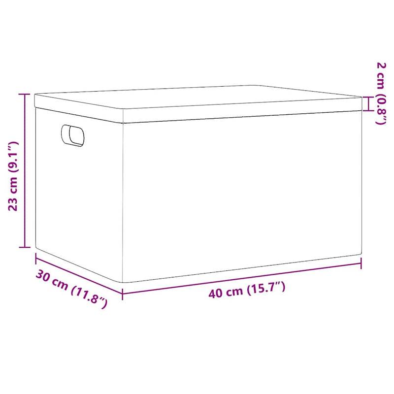 vidaXL Fa doboz fedéllel és fogantyúkkal 40x30x23 cm tömör fa fenyő