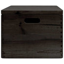vidaXL fából készült doboz fedéllel és fogantyúkkal fekete