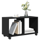 vidaXL fekete szerelt fa görgős szekrény 72 x 33 x 42,5 cm