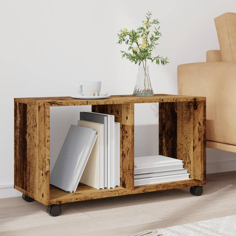 vidaXL antik fa színű szerelt fa görgős szekrény 72 x 33 x 42,5 cm