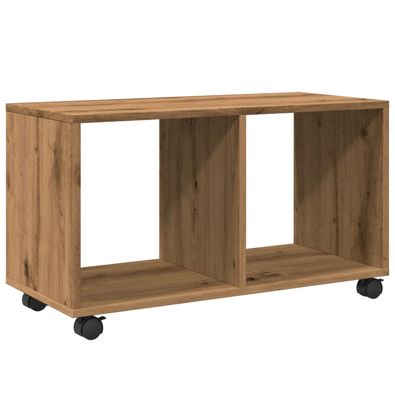 vidaXL kézműves tölgy színű szerelt fa görgős szekrény 72x33x42,5 cm