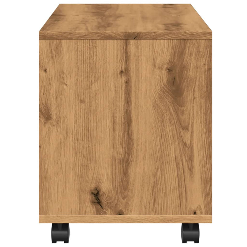 vidaXL kézműves tölgy színű szerelt fa görgős szekrény 72x33x42,5 cm