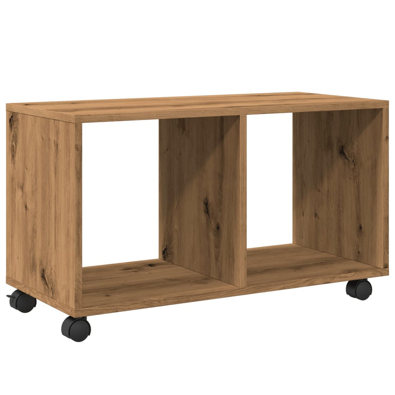 vidaXL kézműves tölgy színű szerelt fa görgős szekrény 72x33x42,5 cm