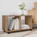 vidaXL kézműves tölgy színű szerelt fa görgős szekrény 72x33x42,5 cm