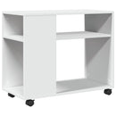 vidaXL fehér szerelt fa kisasztal kerekekkel 70 x 35 x 60 cm