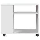 vidaXL fehér szerelt fa kisasztal kerekekkel 70 x 35 x 60 cm