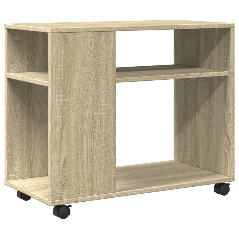 vidaXL sonoma tölgy színű szerelt fa kisasztal kerekekkel 70x35x60 cm