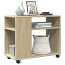 vidaXL sonoma tölgy színű szerelt fa kisasztal kerekekkel 70x35x60 cm