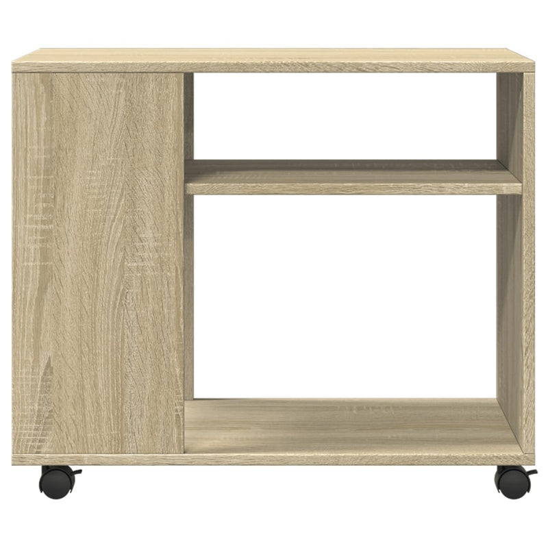 vidaXL sonoma tölgy színű szerelt fa kisasztal kerekekkel 70x35x60 cm