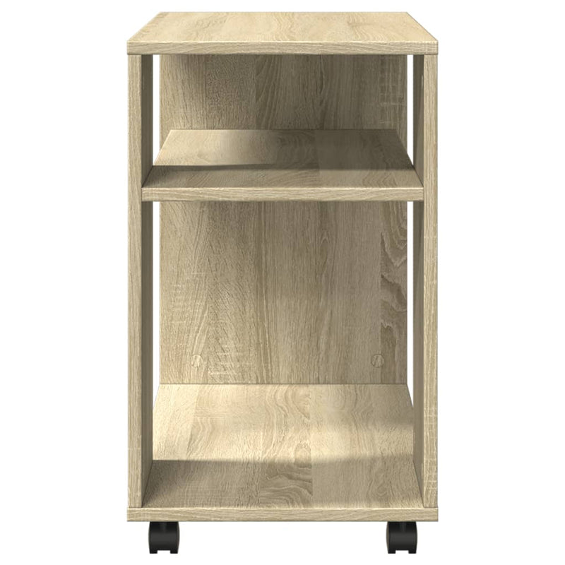 vidaXL sonoma tölgy színű szerelt fa kisasztal kerekekkel 70x35x60 cm