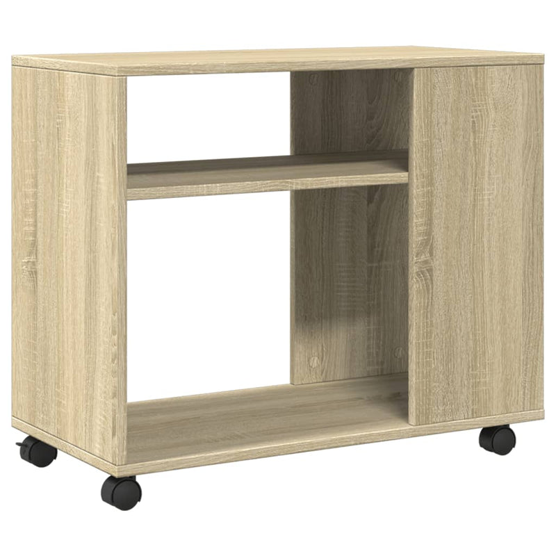 vidaXL sonoma tölgy színű szerelt fa kisasztal kerekekkel 70x35x60 cm
