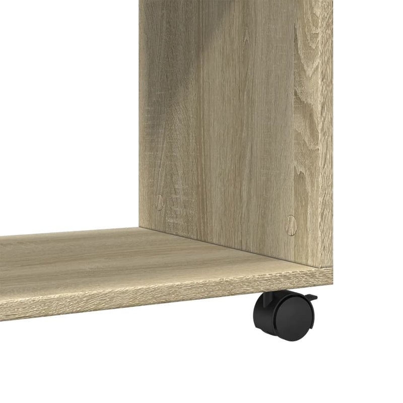vidaXL sonoma tölgy színű szerelt fa kisasztal kerekekkel 70x35x60 cm