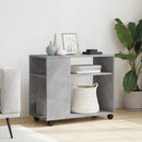vidaXL betonszürke szerelt fa kisasztal kerekekkel 70 x 35 x 60 cm