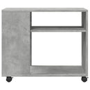 vidaXL betonszürke szerelt fa kisasztal kerekekkel 70 x 35 x 60 cm