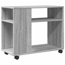 vidaXL szürke sonoma színű szerelt fa kerekes kisasztal 70x35x60 cm