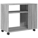 vidaXL szürke sonoma színű szerelt fa kerekes kisasztal 70x35x60 cm