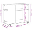 vidaXL barna tölgy színű szerelt fa kisasztal kerekekkel 70x35x60 cm