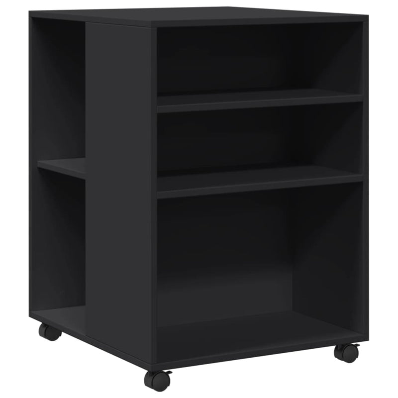 vidaXL fekete szerelt fa kisasztal kerekekkel 55 x 60 x 78 cm