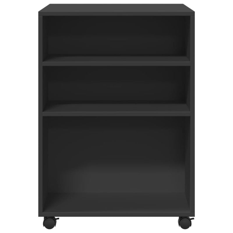 vidaXL fekete szerelt fa kisasztal kerekekkel 55 x 60 x 78 cm