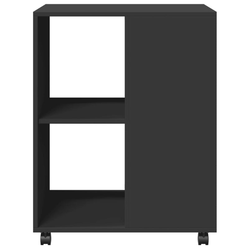 vidaXL fekete szerelt fa kisasztal kerekekkel 55 x 60 x 78 cm