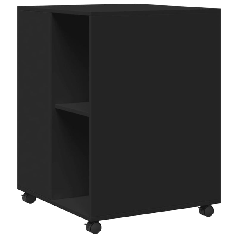 vidaXL fekete szerelt fa kisasztal kerekekkel 55 x 60 x 78 cm