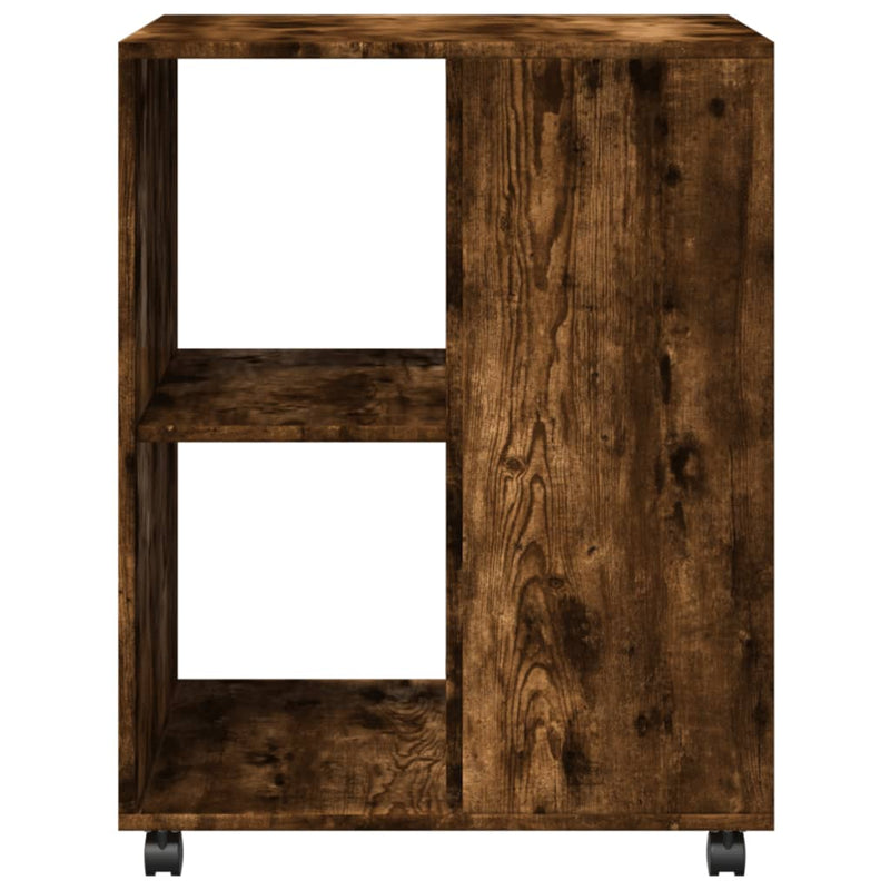 vidaXL füstös tölgy színű szerelt fa kisasztal kerekekkel 55x60x78 cm