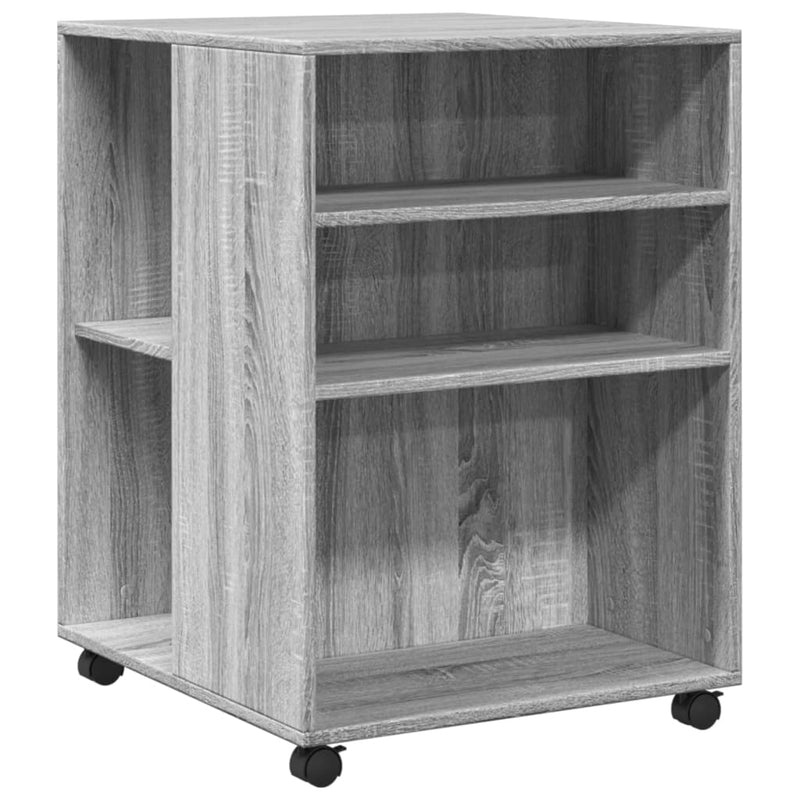vidaXL szürke sonoma színű szerelt fa kisasztal kerekekkel 55x60x78 cm