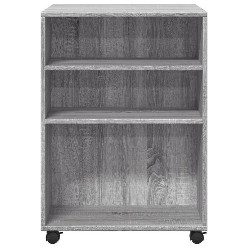 vidaXL szürke sonoma színű szerelt fa kisasztal kerekekkel 55x60x78 cm