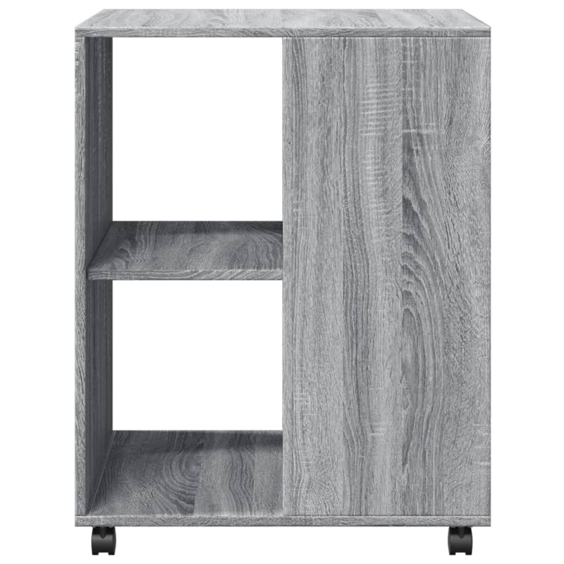 vidaXL szürke sonoma színű szerelt fa kisasztal kerekekkel 55x60x78 cm