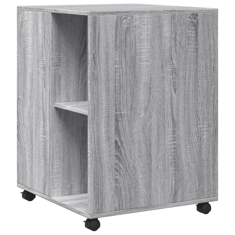 vidaXL szürke sonoma színű szerelt fa kisasztal kerekekkel 55x60x78 cm