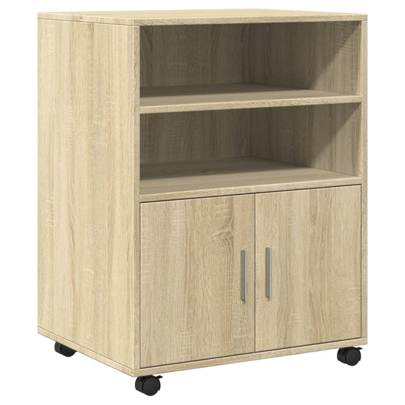 vidaXL sonoma tölgy színű szerelt fa kerekes szekrény 60x48x81 cm
