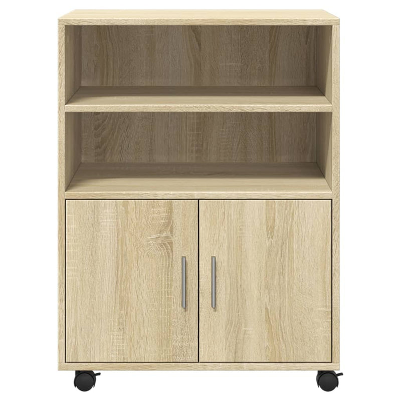 vidaXL sonoma tölgy színű szerelt fa kerekes szekrény 60x48x81 cm
