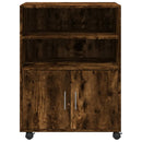 vidaXL füstös tölgy színű szerelt fa kerekes szekrény 60 x 48 x 81 cm