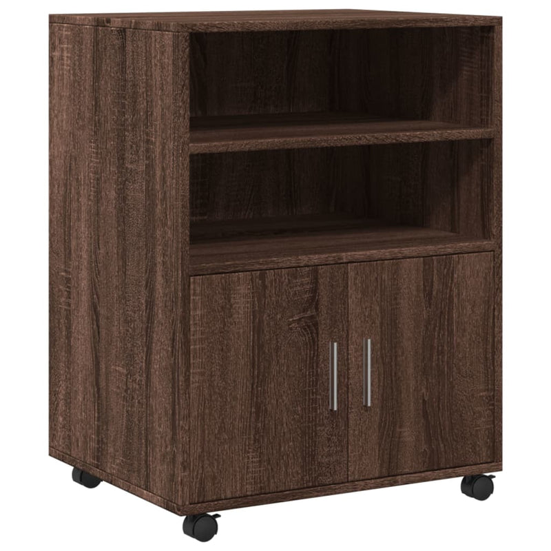 vidaXL barna tölgyszínű szerelt fa kerekes szekrény 60 x 48 x 81 cm