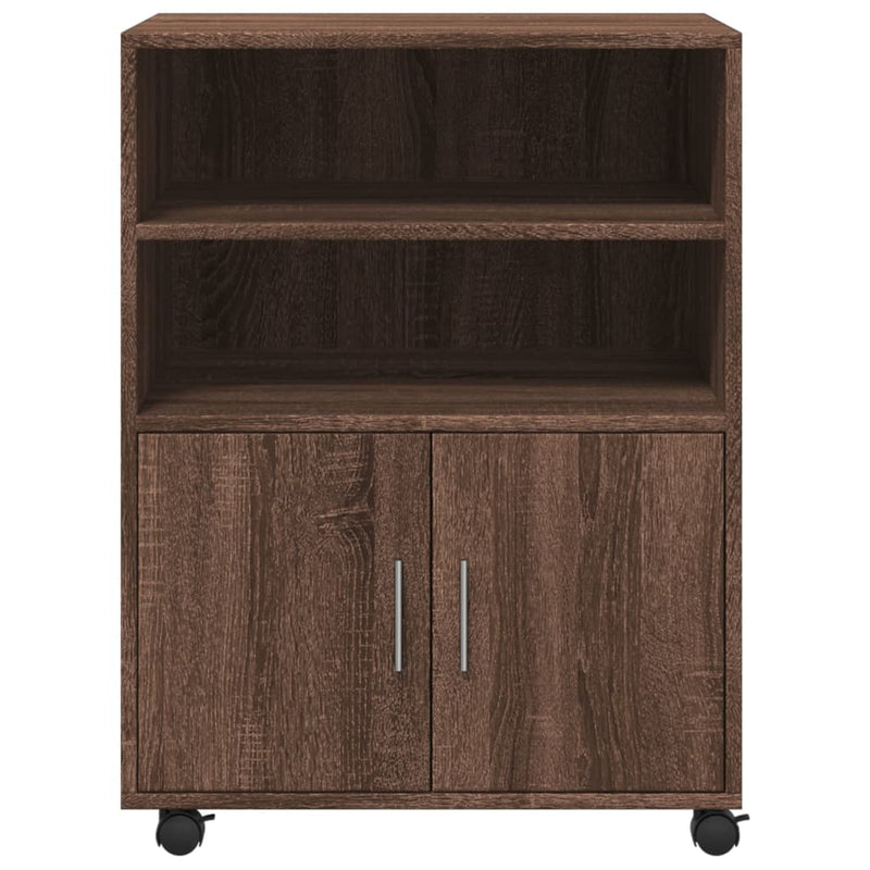 vidaXL barna tölgyszínű szerelt fa kerekes szekrény 60 x 48 x 81 cm