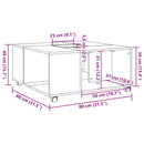 vidaXL fekete szerelt fa dohányzóasztal 80x80x40 cm