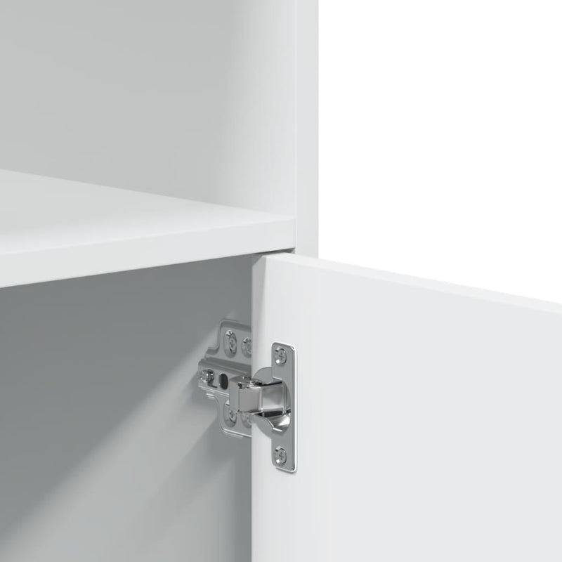 vidaXL fehér szerelt fa kerekes szekrény 55 x 40 x 91 cm