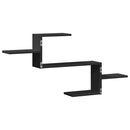 vidaXL fekete szerelt fa fali polc 104 x 15 x 49 cm