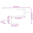 vidaXL betonszürke szerelt fa fali polc 104 x 15 x 49 cm