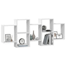 vidaXL fehér szerelt fa fali polc 159 x 18 x 65 cm