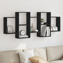 vidaXL fekete szerelt fa fali polc 159 x 18 x 65 cm