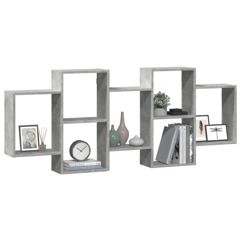 vidaXL betonszürke szerelt fa fali polc 159 x 18 x 65 cm