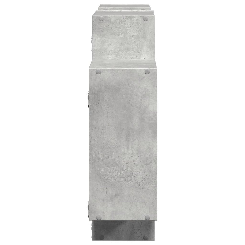 vidaXL betonszürke szerelt fa fali polc 159 x 18 x 65 cm
