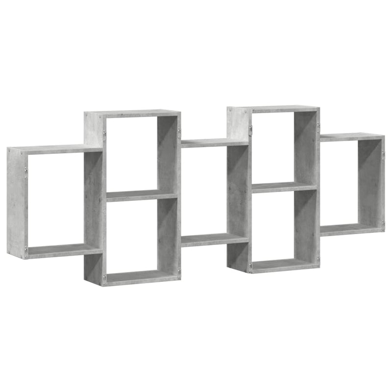 vidaXL betonszürke szerelt fa fali polc 159 x 18 x 65 cm