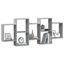 vidaXL szürke sonoma színű szerelt fa fali polc 159 x 18 x 65 cm