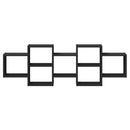 vidaXL fekete szerelt fa fali polc 129 x 18 x 42 cm